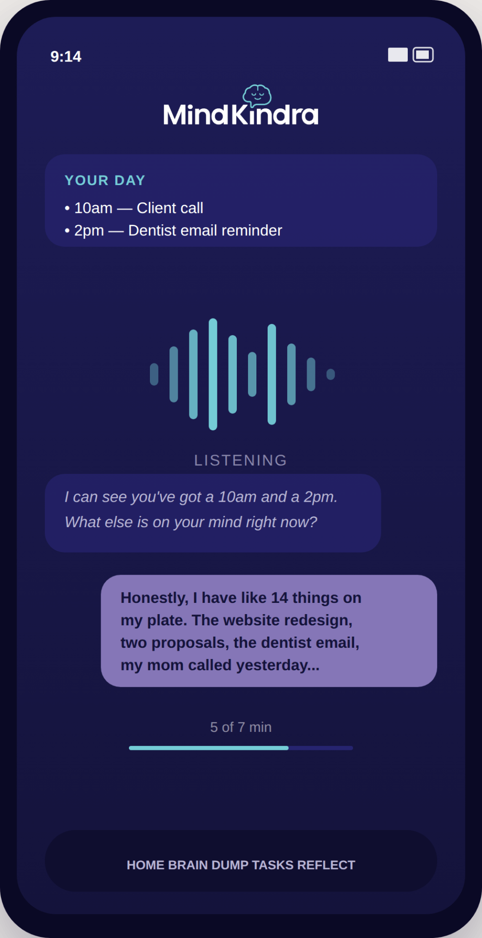 Morning conversation screen